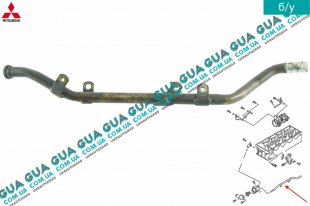 Патрубок / трубка системы охлаждения (метал ) Mitsubishi / МИТСУБИСИ PAJERO III 2000-2006 / ПАДЖЕРО 3 00-06 3.2DI-D (3200 куб.см.)