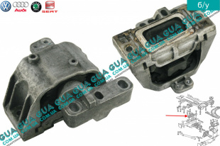 Подушка ( опора ) правая Seat / СЕАТ TOLEDO II 1999-2006 1.8 20V (1781 куб.см.)