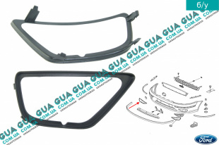 Накладка декоративная / молдинг правой противотуманной фары ( панель / рамка ) Ford / ФОРД FOCUS I 1998-2004 / ФОКУС 1 98-04 2.0 V16 (1988 куб. см.)