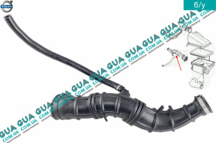 Патрубок воздушного фильтра от расходомера к турбине Volvo / ВОЛЬВО S40 2000-2003 1.9DI (1870 куб.см.)