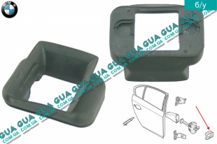 Уплотнитель фиксатора / ограничителя двери задней правой / левой   