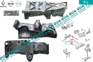 Кронштейн подушки / опора / лапа подвески двигателя правый   