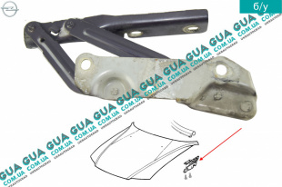 Петля капота правая Opel / ОПЕЛЬ VECTRA B 1995-2002 / ВЕКТРА Б 98-02 2.0DTI V16 (1995 куб. см.)