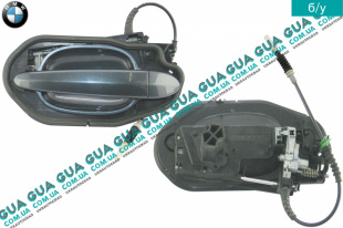 Ручка задней левой двери наружная BMW / БМВ 5-series E60 2003-2010 525d ( 2993 куб. см.)