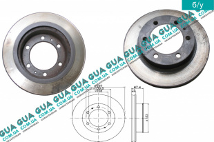  Тормозной диск вентилируемый передний Toyota / ТОЙОТА HILUX 2005-2015 3.0D-4D (2982 куб.см.)