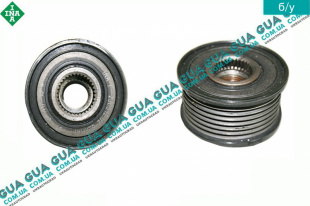 Шкив генератора 7 ручейков ( обгонная муфта, механизм свободного хода )   