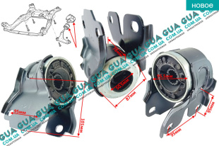 Сайлентблок переднего нижнего рычага задний левый Volvo / ВОЛЬВО S80 II 2.4D (2400 куб.см.)