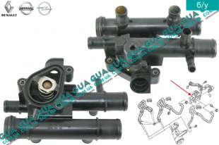 Корпус термостата / термостат / Фланец охлаждающей жидкости   