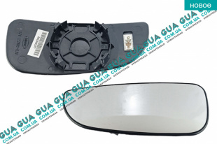 Вкладыш зеркала заднего вида нижний левый с подогревом ( выпуклый )   