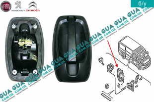 Ручка боковой ( сдвижной ) левой / правой двери наружная   