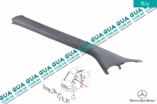 Внутренняя обшивка ( молдинг ) накладка стойки передней левой   