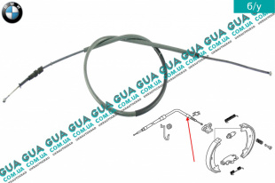 Трос ручного тормоза задний правый ( L 1673 мм ) BMW / БМВ 5-series E60 2003-2010 530i ( 2996 куб. см.)