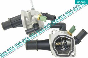 Корпус термостата / термостат / фланец охлаждающей жидкости ( 88С ) Ford / ФОРД KA / КА 1.3TDCI (1248 куб.см.)