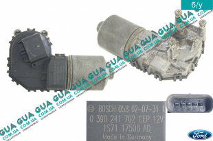 Моторчик переднего стеклоочистителя ( электродвигатель дворников ) Ford / ФОРД MONDEO III 2001-2007 / МОНДЕО 3 2.2TDCI (2198 куб.см.)