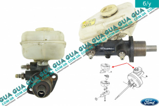 Главный тормозной цилиндр ( на 2 выхода ) с бачком   