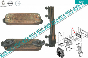 Масляный радиатор ( масляный охладитель / теплообменник ) Renault / РЕНО MASCOTT 2004-2010 / МАСКОТ 04-10 3.0TDI (2953 куб.см.)