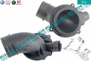 Патрубок от корпуса воздушного фильтра к расходомеру Seat / СЕАТ ALTEA 2004- 1.6 (1595 куб.см.)