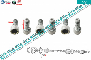 Болт / винт крепления полуоси / привода м10x23 ( комплект 6шт. )   