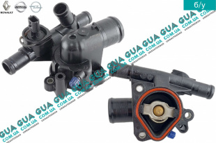 Корпус термостата / термостат / Фланец охлаждающей жидкости Nissan / НИССАН X-Trail T31 / ИКС-ТРЭЙЛ Т31 2.0dCi (1995 куб. см.)