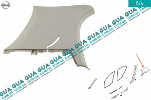 Внутренняя обшивка ( молдинг ) накладка стойки задней левая    