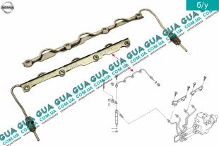 Трубка топливная обратки ( возвратка ) форсунок Nissan / НИССАН ALMERA N16 / АЛЬМЭРА Н16 2.2 DCI ( 2184 куб.см.)