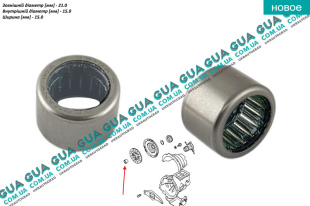 Центрирующий опорный подшипник коленвала ( направляющий ) 15х21 Ford / ФОРД TRANSIT 1985-2000 / ТРАНЗИТ 85-00 2.0 (1993 куб.см)