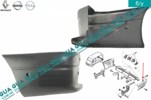 Клык / угол бампера задний левый   