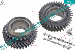 Шестерня Z37 (зубчатое колесо) 3 передача вторичного вала КПП   