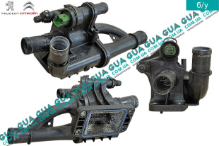 Корпус термостата / термостат / фланец охлаждающей жидкости  Volvo / ВОЛЬВО C30 1.6D (1560 куб.см.)