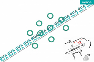 Уплотнительное резиновое кольцо трубки обратки форсунки BOSCH ( сальник, манжет, прокладка ) 1шт   