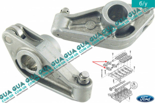 Толкатель клапана ( рокер / коромысло / гидрокомпенсатор ) длинный Ford / ФОРД MONDEO III 2001-2007 / МОНДЕО 3 2.2TDCI (2198 куб.см.)