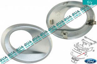 Накладка декоративная / молдинг / листва переднего бампера левая ( вставка под противотуманые фары ) Ford / ФОРД MONDEO III 2001-2007 / МОНДЕО 3 2.0 16V (1999 куб.см.)