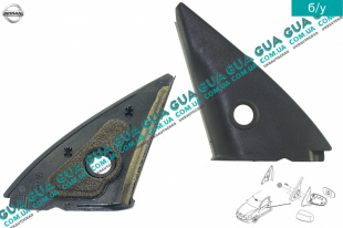 Молдинг / декоративная накладка зеркала левая внутренняя Nissan / НИССАН ALMERA N16 / АЛЬМЭРА Н16 2.2 DCI ( 2184 куб.см.)