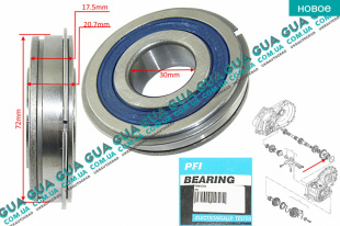 Подшипник КПП роликовый радиально-упорный однорядный 30x72х20,7/17,5 ( 5ступка ) ось заднего хода    