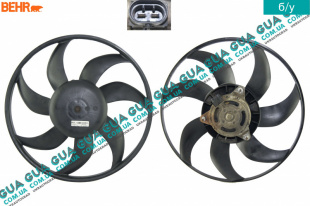 Вентилятор основного радиатора с моторчиком D389 лопастей 7   