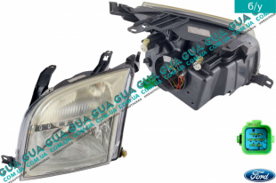 Фара передняя левая ( электрический корректор ) -06 Ford / ФОРД FUSION / ФЮЖИН 1.25 (1242 куб.см.)