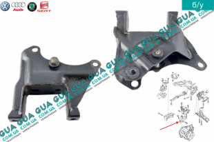 Кронштейн крепление подушки КПП левый   