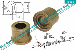 Втулка стартера (16.55x10.07x14.6x1.50x18.7mm) 1шт.   