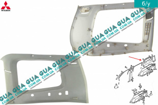 Внутренняя обшивка / накладка багажника верхняя правая Mitsubishi / МИТСУБИСИ PAJERO III 2000-2006 / ПАДЖЕРО 3 00-06 3.5 (3497 куб.см.)