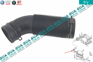 Патрубок воздушного фильтра ( от фильтра к дроссельной заслонке ) Seat / СЕАТ IBIZA II 1993-2002 1.9SDI (1896 куб.см.)