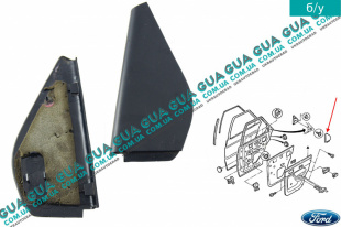 Декоративная накладка / молдинг правой задней двери ( внутренняя / универсал ) Ford / ФОРД ESCORT 1992-1995 / ЭСКОРТ 92-95 1.3 (1299 куб. см.)