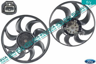 Вентилятор основного радиатора с моторчиком D390 лопастей 8   