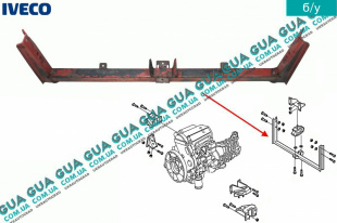 Поперечная балка / траверса рамы крепления подушки КПП ( опора )   