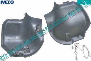 Внутренняя обшивка (молдинг ) левой средней стойки верхняя часть   