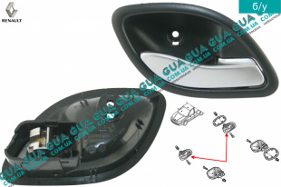 Ручка двери внутренняя передняя / задняя правая   