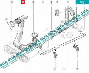Патрубок интеркулера ( радиатор - дроссельная заслонка )   