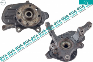 Поворотный кулак / цапфа левая с ступицей под ABS / АБС / 22 шлица / 4 болта   