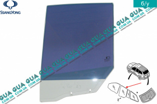 Стекло двери задней левой SsangYong / САНГЙОНГ KYRON 2.0XDI (1998 куб.см.)