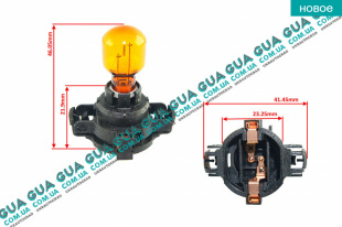 Лампа / лампочка галогенная ( дальний / ближний свет ) PY24W 12V 24W PGU20/4   