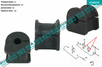 Втулка / подушка стабилизатора заднего D16 ( 1шт )